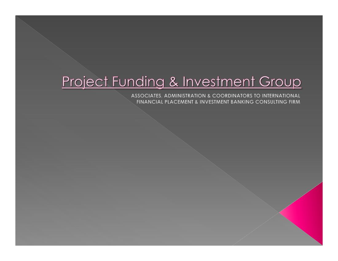 Project Funding & Investment Group